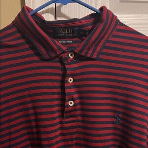 Polo by Ralph Lauren Men's Navy and Red Striped Polo